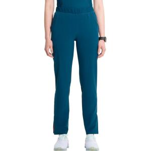 Cherokee Infinity Womens Pull-On Cargo Scrub Pants, Mid Rise, 5 Zip Pockets, Drawstring Waist with Tapered Leg – IN120A(Caribbean Blue)