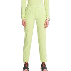 Cherokee Infinity Womens Pull-On Cargo Scrub Pants, Mid Rise, 5 Zip Pockets, Drawstring Waist with Tapered Leg – IN120A(Green Energy)