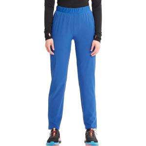 Cherokee Infinity Womens Pull-On Cargo Scrub Pants, Mid Rise, 5 Zip Pockets, Drawstring Waist with Tapered Leg – IN120A(Royal)