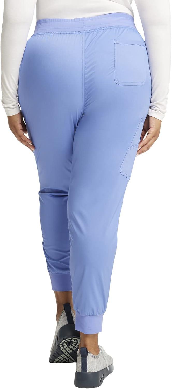 imageCherokee Womens Scrub Set Tuckable VNeck Top WW657 Mid Rise Jogger Pants WW115Ciel