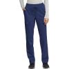 Cherokee Scrub Set For Women V-Neck Top with Snap Front WW622 & Mid Rise Tapered Leg Drawstring Pant WW105(Navy)