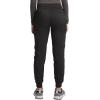 Cherokee Women Scrub Set Tuckable Snap Front Polo Shirt WW698 With Modern Classic fit Mid Rise Waist Scrub Jogger Pant WW115(Black)