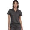 Cherokee Women Scrub Set Tuckable Snap Front Polo Shirt WW698 With Modern Classic fit Mid Rise Waist Scrub Jogger Pant WW115(Pewter)