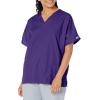 Women Scrubs Set Workwear Originals 4700 V-Neck Top & 4101 Natural Rise Flare Leg Drawstring Pant, Grape- XS Top/XS Pant