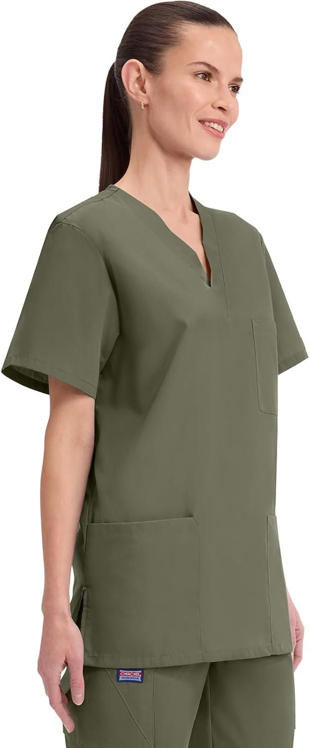 imageCherokee Womens Unisex VNeck TopOlive