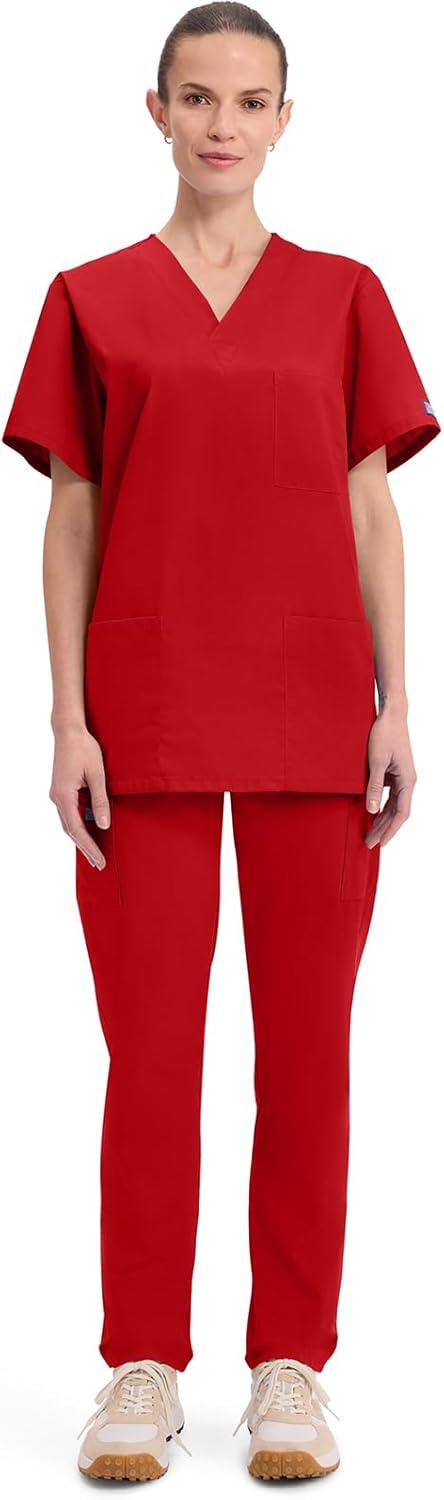 imageCherokee Womens Unisex VNeck TopRed