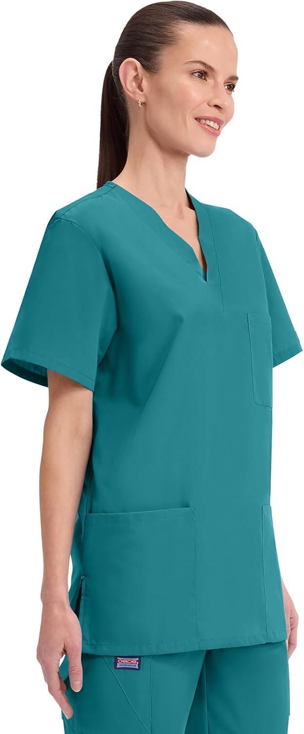 imageCherokee Womens Unisex VNeck TopTeal Blue