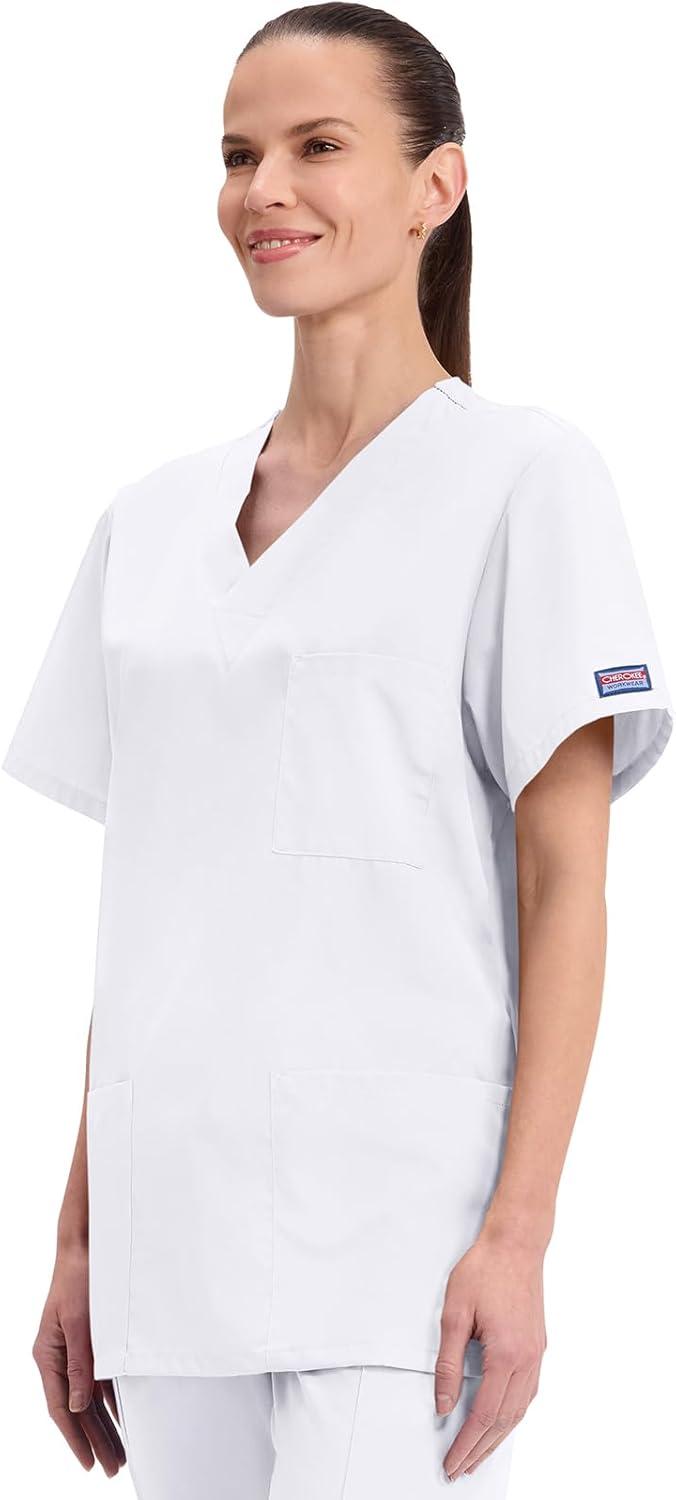 imageCherokee Womens Unisex VNeck TopWhite