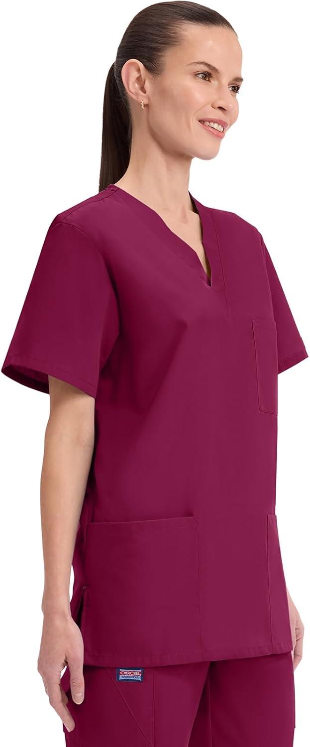 imageCherokee Womens Unisex VNeck TopWine