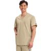 Cherokee Womens Unisex V-Neck Top(Khaki)