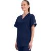 Cherokee Womens Unisex V-Neck Top(Navy)