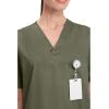 Cherokee Womens Unisex V-Neck Top(Olive)