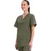 Cherokee Womens Unisex V-Neck Top(Olive)
