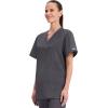 Cherokee Womens Unisex V-Neck Top(Pewter)