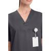 Cherokee Womens Unisex V-Neck Top(Pewter)