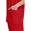 Cherokee Womens Unisex V-Neck Top(Red)