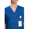 Cherokee Womens Unisex V-Neck Top(Royal)