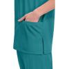 Cherokee Womens Unisex V-Neck Top(Teal Blue)