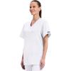 Cherokee Womens Unisex V-Neck Top(White)