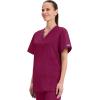 Cherokee Womens Unisex V-Neck Top(Wine)