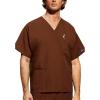 Cherokee Womens Unisex V-Neck Top(Chocolate)
