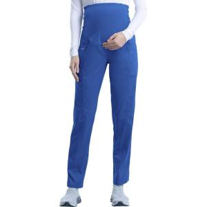 Cherokee Maternity Scrub Pants for Women Straight Leg Bottoms with Belly Coverage, Ultra Soft 2-Way Stretch Fabric – WW155(Royal)