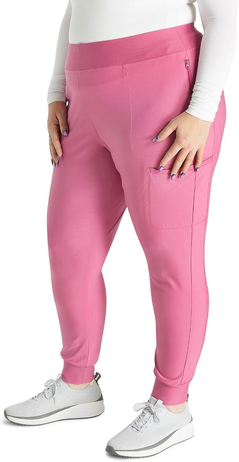imageCherokee Scrubs for Women Pant with Mid Rise Tapered Leg Drawstring Moisture Wicking Easy Care amp 360 Stretch Fabric CK092Blush Berry