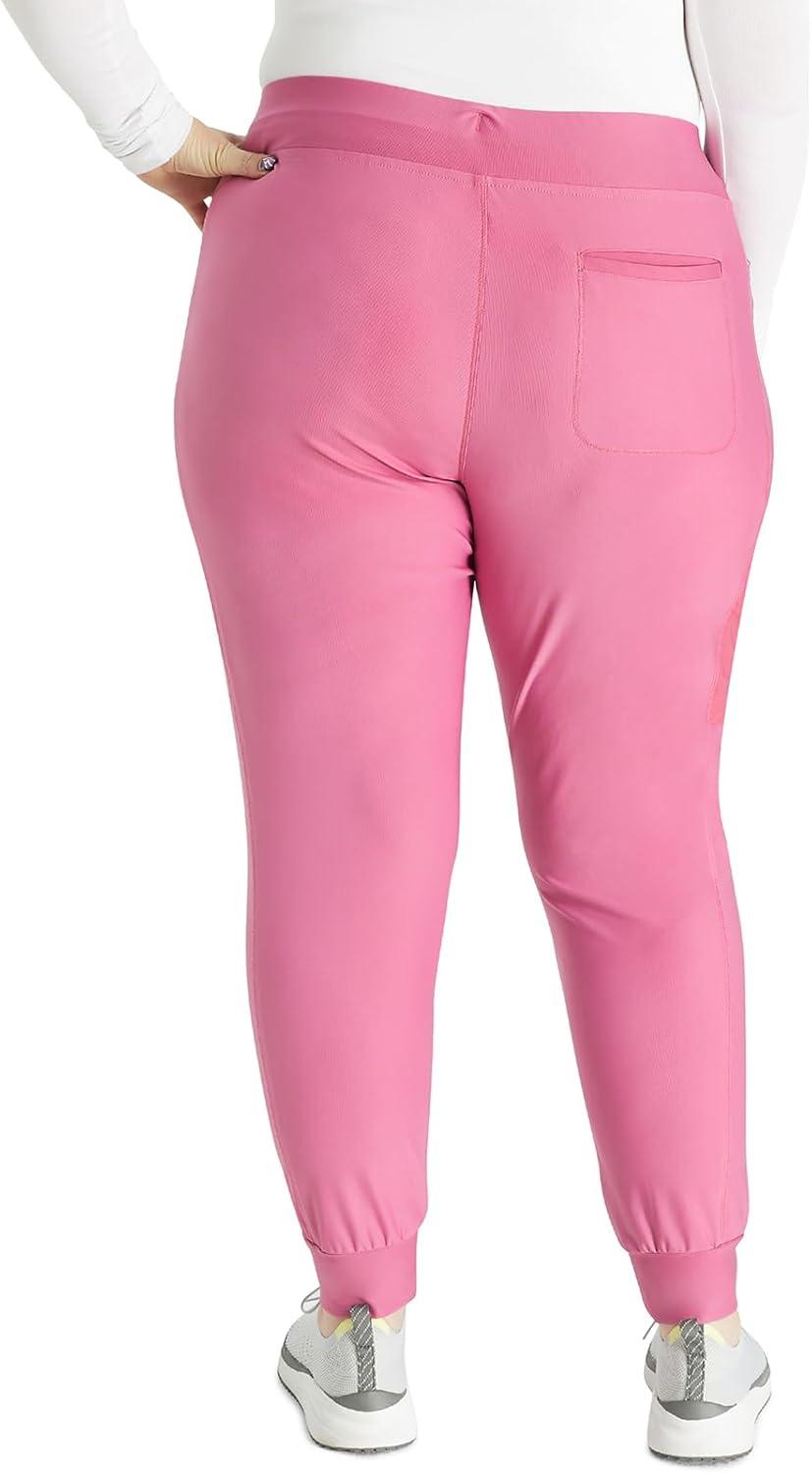 imageCherokee Scrubs for Women Pant with Mid Rise Tapered Leg Drawstring Moisture Wicking Easy Care amp 360 Stretch Fabric CK092Blush Berry