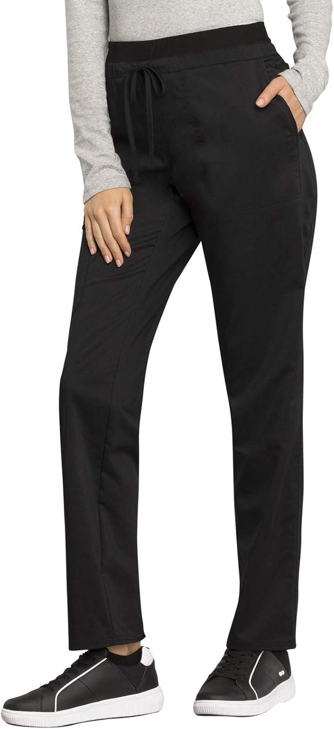 imageCherokee Scrub Set for Women VNeck Tuckable Scrub Top WW657 with Mid Rise Tapered Leg Drawstring Scrub Pant WW105Black