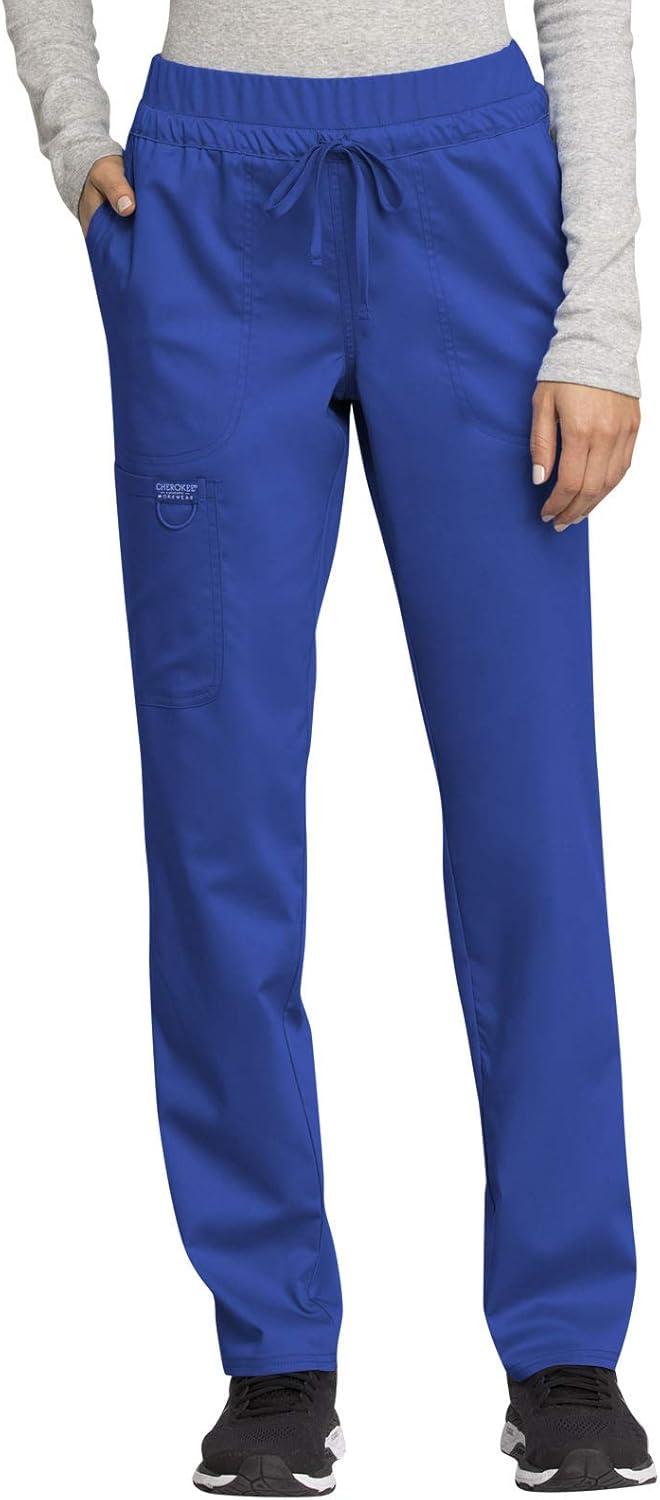 imageCherokee Scrub Set for Women VNeck Tuckable Scrub Top WW657 with Mid Rise Tapered Leg Drawstring Scrub Pant WW105Royal