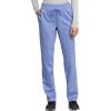 Cherokee Scrub Set for Women V-Neck Tuckable Scrub Top WW657 with Mid Rise Tapered Leg Drawstring Scrub Pant WW105(Ciel)