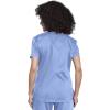 Cherokee Scrub Set for Women V-Neck Tuckable Scrub Top WW657 with Mid Rise Tapered Leg Drawstring Scrub Pant WW105(Ciel)
