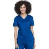 Cherokee Scrub Set for Women V-Neck Tuckable Scrub Top WW657 with Mid Rise Tapered Leg Drawstring Scrub Pant WW105(Royal)