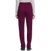 Cherokee Scrub Set for Women V-Neck Tuckable Scrub Top WW657 with Mid Rise Tapered Leg Drawstring Scrub Pant WW105(Wine)