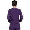 Cherokee Scrub for Women Snap Front Jacket with 3 Pockets, Fade Resistant, 2-Way Stretch, Soft & Durable Fabric – WW340(Eggplant)