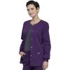 Cherokee Scrub for Women Snap Front Jacket with 3 Pockets, Fade Resistant, 2-Way Stretch, Soft & Durable Fabric – WW340(Eggplant)