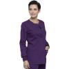 Cherokee Scrub for Women Snap Front Jacket with 3 Pockets, Fade Resistant, 2-Way Stretch, Soft & Durable Fabric – WW340(Eggplant)