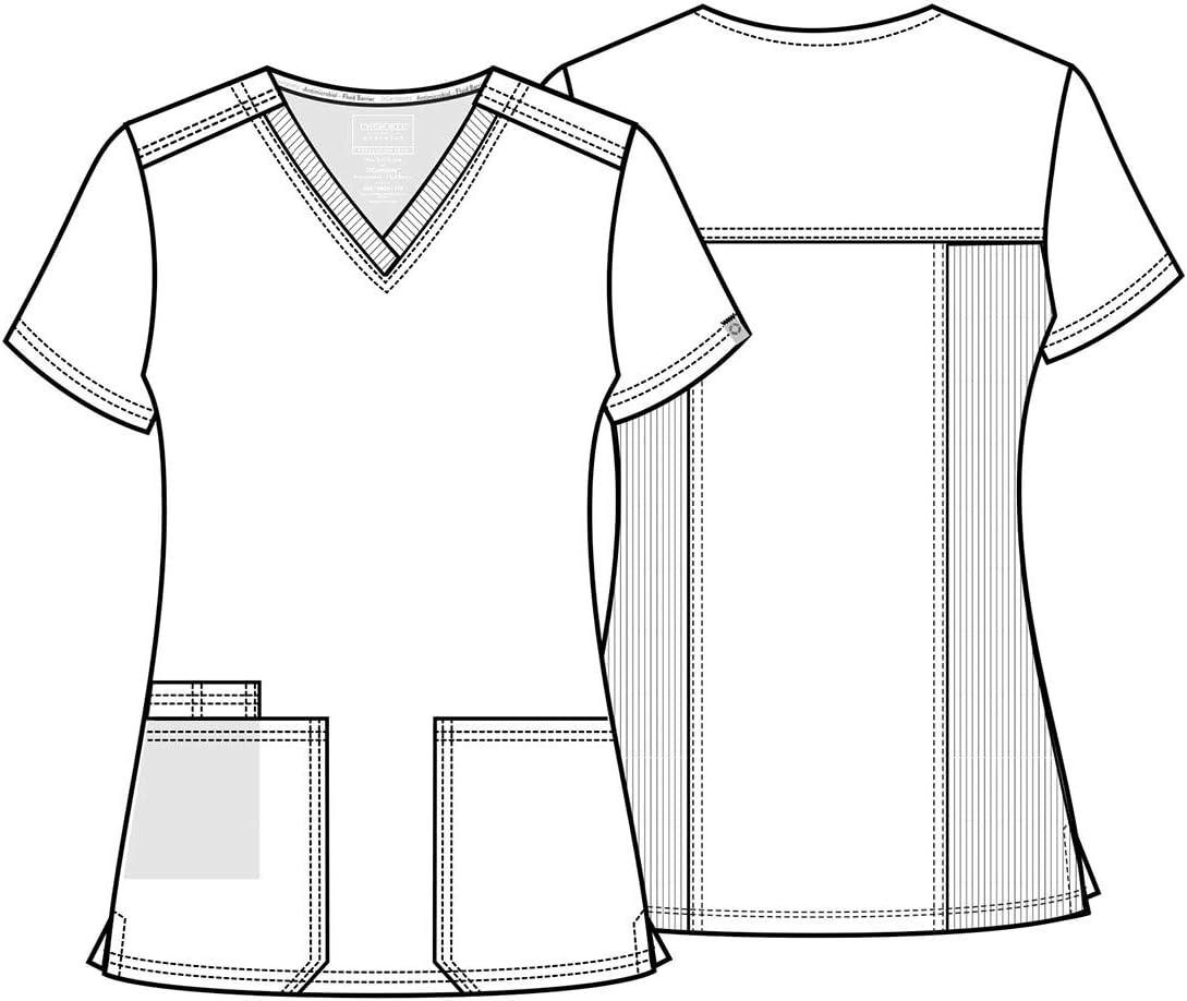 imageCherokee Women Scrubs Top Workwear Revolution Tech VNeck WW770ABPewter