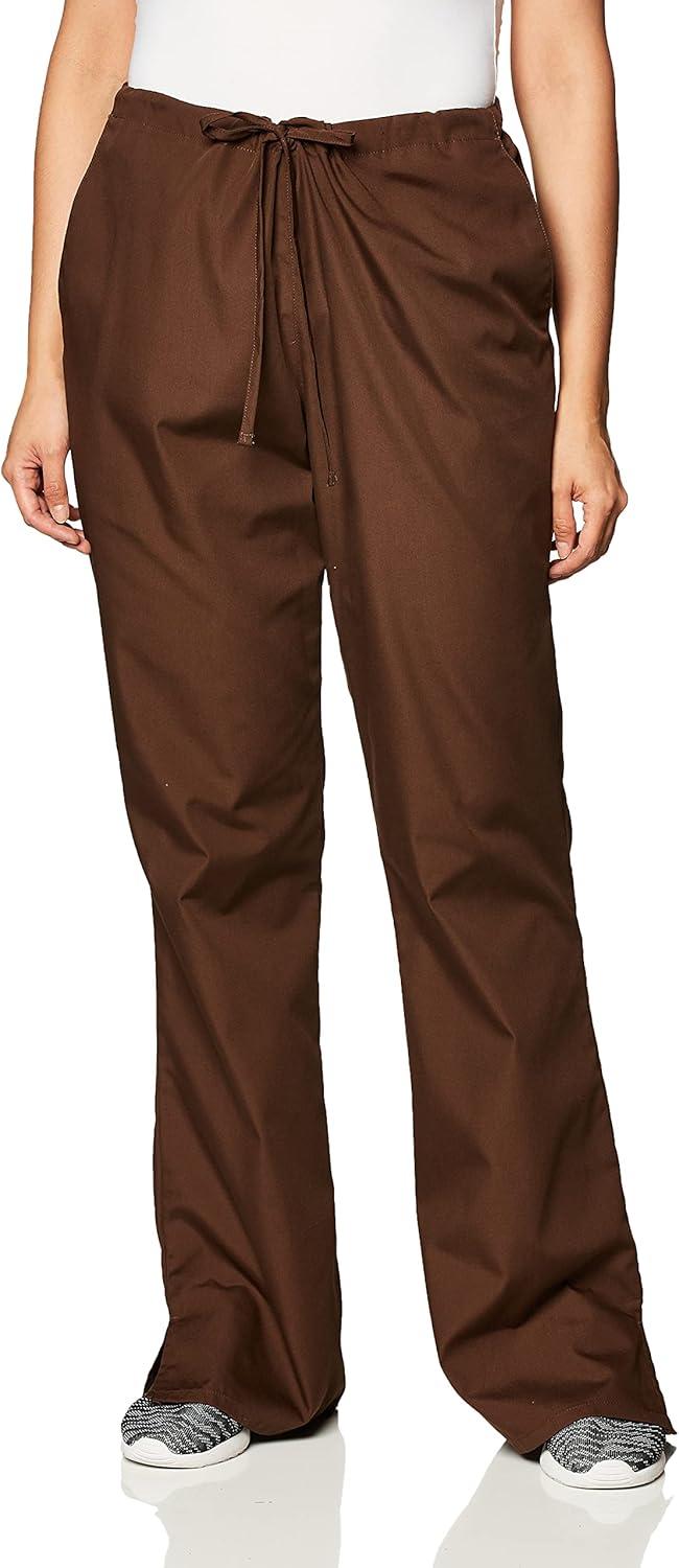 imageCherokee Womens Flare Leg Drawstring Scrub PantChocolate