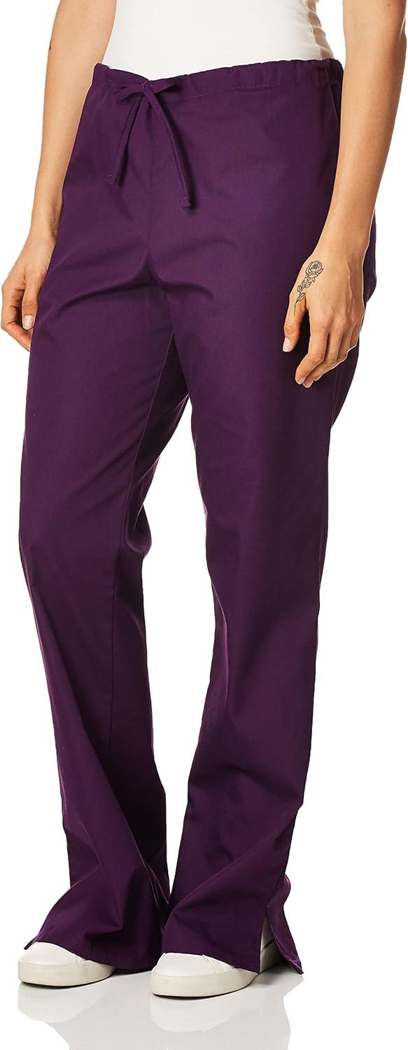 imageCherokee Womens Flare Leg Drawstring Scrub PantEggplant