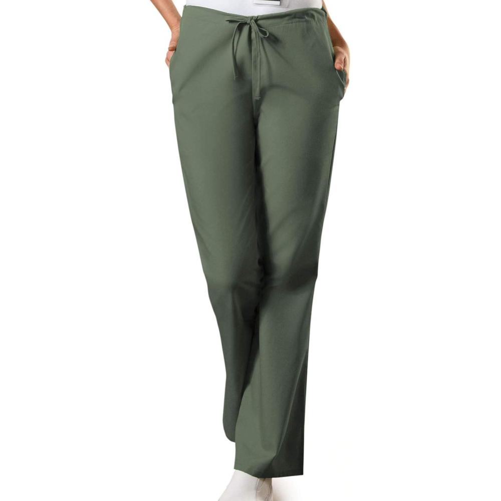 imageCherokee Womens Flare Leg Drawstring Scrub PantOlive