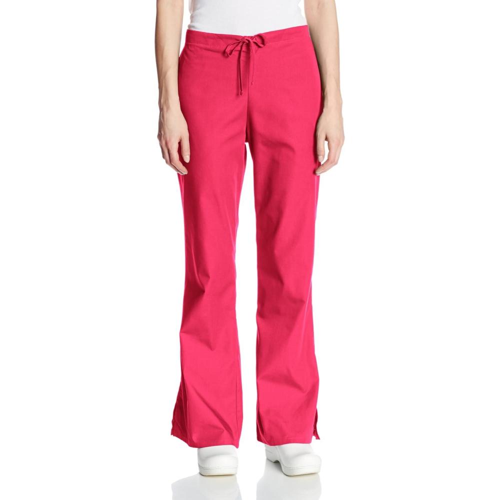 imageCherokee Womens Flare Leg Drawstring Scrub PantRaspberry