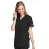 Cherokee Women Scrubs Top Workwear Originals Mock Wrap Tunic 4801(Black)