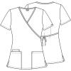 Cherokee Women Scrubs Top Workwear Originals Mock Wrap Tunic 4801(Black)