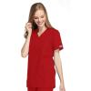 Cherokee Women Scrubs Top Workwear Originals Mock Wrap Tunic 4801(Red)