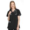 Cherokee Women Scrubs Top Workwear Originals Mock Wrap Tunic 4801(Black)
