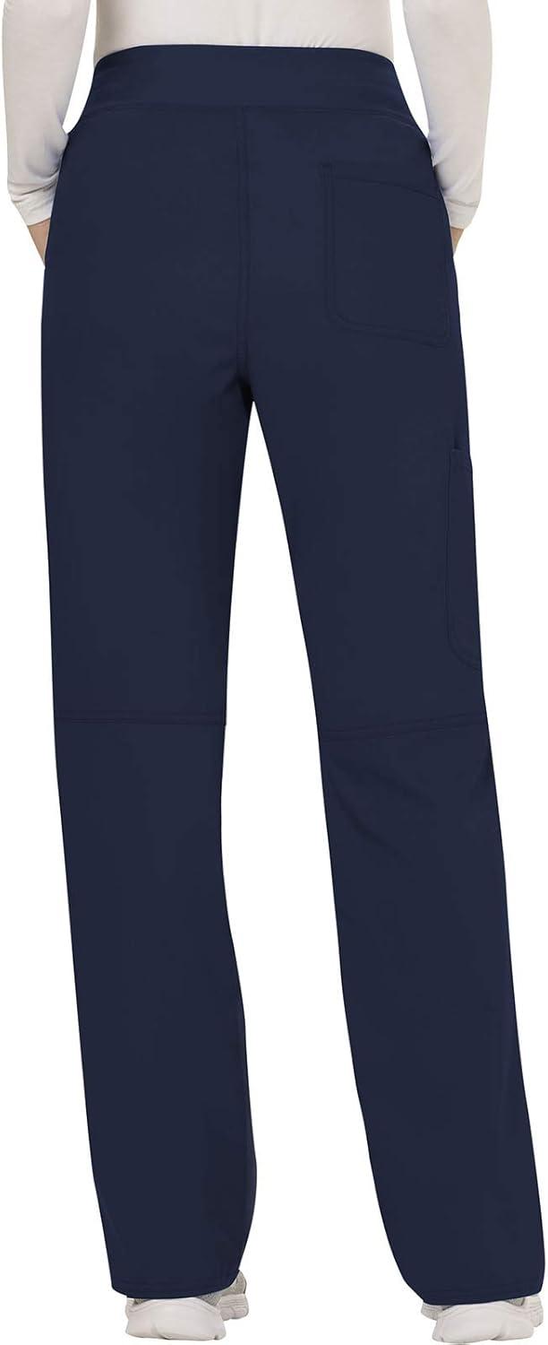 imageCherokee Scrub Set For Women Modern Classic Fit Mock Wrap Top WW610 With Mid Rise Straight Leg Pant WW110Navy