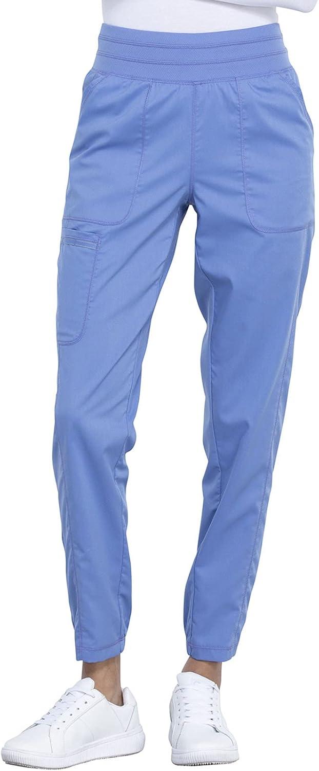 imageCherokee Women Scrub Set VNeck OR Top WW657 Natural Rise Jogger Scrub Pant with Elasticized Waistband WW011Ciel