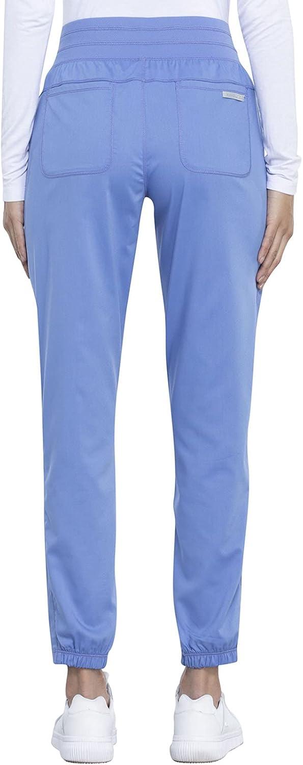 imageCherokee Women Scrub Set VNeck OR Top WW657 Natural Rise Jogger Scrub Pant with Elasticized Waistband WW011Ciel