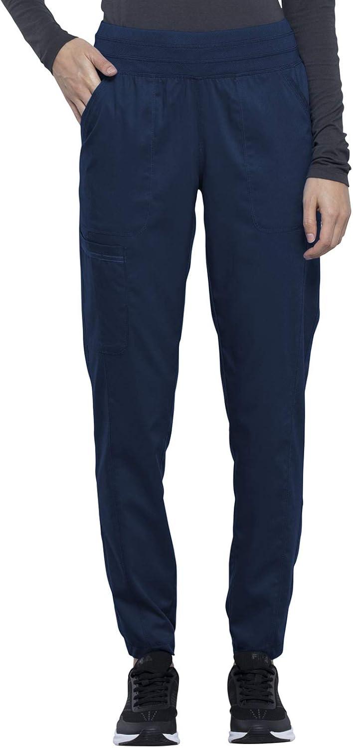 imageCherokee Women Scrub Set VNeck OR Top WW657 Natural Rise Jogger Scrub Pant with Elasticized Waistband WW011Navy